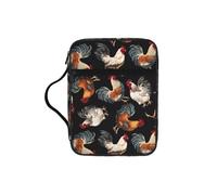 DIEzig Borsa organizer con stampa di galli francesi con stampa Bibbia con multi-tasche, borsa versatile per il trasporto di libri, tablet e penne