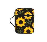 DIEzig Borsa organizer con stampa floreale con girasole e bibbia con tasche multiple versatile borsa per il trasporto di libri, tablet e penne