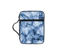 DIEzig Borsa organizer con stampa in marmo blu scuro con tasche multiple versatile borsa per il trasporto di libri, tablet e penne