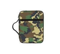 DIEzig Borsa organizer con stampa mimetica militare verde con tasche multiple versatile borsa per il trasporto di libri, tablet e penne