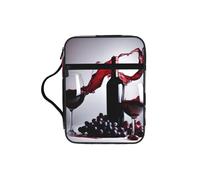 DIEzig Borsa organizer per libri, tablet e penne, con stampa di vino rosso e bibbia con tasche multiple