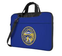 DIEzig Borsa per computer portatile con stampa bandiera del Nebraska, in tessuto Oxford, comoda custodia imbottita per uso quotidiano, Nero , 15.6 inch