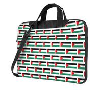 DIEzig Borsa per computer portatile con stampa bandiera della Palestina, in tessuto Oxford, comoda custodia imbottita per uso quotidiano, Nero , 13 inch