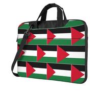 DIEzig Borsa per computer portatile con stampa bandiera della Palestina, in tessuto Oxford, comoda custodia imbottita per uso quotidiano, Nero , 15.6 inch