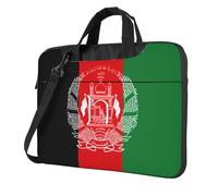 DIEzig Borsa per computer portatile con stampa bandiera dell'Afghanistan in tessuto Oxford borsa a tracolla in tessuto morbido confortevole custodia imbottita per uso quotidiano, Nero , 15.6 inch