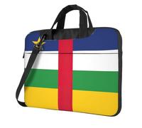 DIEzig Borsa per computer portatile con stampa bandiera dell'Africa centrale, in tessuto Oxford, borsa a tracolla in tessuto morbido, comoda custodia imbottita per uso, Nero , 15.6 inch
