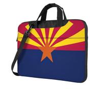 DIEzig Borsa per computer portatile con stampa bandiera dell'Arizona in tessuto Oxford, borsa a tracolla in tessuto morbido, comoda custodia imbottita per uso quotidiano, Nero , 15.6 inch