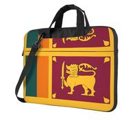 DIEzig Borsa per computer portatile con stampa bandiera dello Sri Lanka, in tessuto Oxford, borsa a tracolla in tessuto morbido, comoda custodia imbottita per l'uso quotidiano, Nero , 15.6 inch