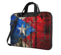 DIEzig Borsa per computer portatile con stampa di bandiera di Porto Rico, in tessuto Oxford, comoda custodia imbottita per uso quotidiano, Nero , 13 inch