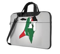 DIEzig Borsa per computer portatile Map02 con stampa bandiera dello stato della Palestina, in tessuto Oxford, comoda custodia imbottita per uso quotidiano, Nero , 13 inch
