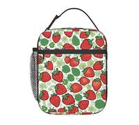 DIEzig Borsa termica del dispositivo di raffreddamento della stampa del modello della fragola, borsa termica del pranzo, borsa termica del pranzo per il trasporto di stoccaggio del
