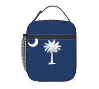 DIEzig Borsa termica termica per il pranzo con stampa della bandiera della Carolina del Sud, borsa termica per il pranzo e il trasporto
