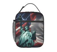 DIEzig Borsa termica termica per il pranzo con stampa della statua della libertà, borsa termica per il pranzo