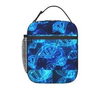 DIEzig Borsa termica termica per il pranzo con stampa fotografica con catena DNA, borsa termica per il pranzo, per trasportare i pasti