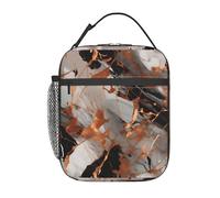 DIEzig Borsa termica termica termica del pranzo della stampa dello spruzzo di rame di struttura di marmo, borsa termica del pranzo per il trasporto di stoccaggio del pasto