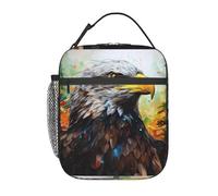 DIEzig Borsa termica termica termica per il pranzo con stampa aquila, borsa termica per il trasporto di conservazione dei pasti