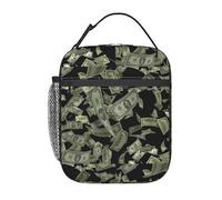 DIEzig Borsa termica termica termica per il pranzo, con stampa di denaro con segno del dollaro, borsa termica per il trasporto di conservazione dei pasti