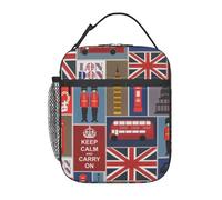 DIEzig Borsa termica termica termica per il pranzo con stampa di simboli dell'Inghilterra, borsa termica per il trasporto di conservazione dei pasti