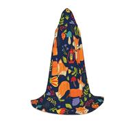 DIEzig Carino Animale Volpe Fiore Stage Performance Capo Con Cappuccio Per Adolescenti Gothic Fantasy Medievale Cosplay Costume Lungo Mantello