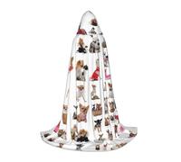 DIEzig Carino Chihuahua Pug Modello Stage Performance Mantello Con Cappuccio Per Adolescenti Gothic Fantasy Medievale Cosplay Costume Lungo Mantello