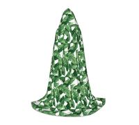 DIEzig Carino Verde Foglie Palma Prestazioni Palco Con Cappuccio Mantello Per Adolescenti Gothic Fantasy Medievale Cosplay Costume Lungo Mantello