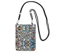 DIEzig Cassa del telefono di Crossbody di stampa del modello di pietra per la borsa a tracolla del raccoglitore dell'adulto con la tracolla staccabile, Nero , Taglia unica