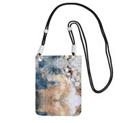 DIEzig Cassa del telefono di Crossbody di stampa di marmo per la borsa a tracolla del raccoglitore dell'adulto con la tracolla staccabile, Nero , Taglia unica
