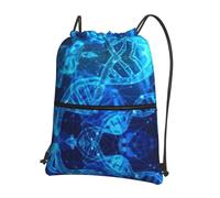 DIEzig DNA Chain Photo Print Zaino con tracolla regolabile, borsa pieghevole con coulisse con cerniera per avventure nel fine settimana