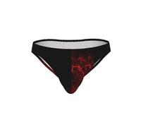 DIEzig Explosion Burst - Slip bikini da uomo con stampa rossa e nera, morbida, elasticizzata, a vita bassa, biancheria intima per tutti i giorni, vestibilità morbida, regalo confortevole, Nero , L