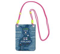 DIEzig Finlandia Map With Various Feat Printing Crossbody Phone Case For Adult Wallet Crossbody Borsa a tracolla con tracolla staccabile, Fucsia, Taglia unica