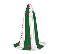 DIEzig Flag Of Algeria Stage Performance Mantello Con Cappuccio Per Adolescenti Gothic Fantasy Medievale Cosplay Costume Lungo Mantello