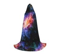 DIEzig Galaxy In The Universe Stage Performance Mantello con Cappuccio per Adolescenti Gothic Fantasy Medievale Cosplay Costume Lungo Mantello