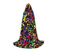 DIEzig Gay Pride Rainbow Stage Performance Mantello con cappuccio per adolescenti Gothic Fantasy Medievale Cosplay Costume Lungo Mantello