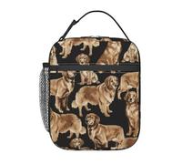 DIEzig Golden Retrievers - Borsa termica termica per il pranzo, con stampa di Golden Retrievers, per trasportare i pasti