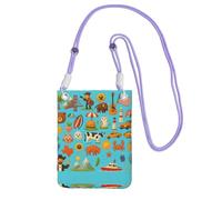 DIEzig Icone Americane E Simboli Stampa Crossbody Cassa Del Telefono Per Adulto Portafoglio Crossbody Borsa A Tracolla Con Tracolla Staccabile, Viola, Taglia unica
