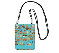 DIEzig Icone Americane E Simboli Stampa Crossbody Cassa Del Telefono Per Adulto Portafoglio Crossbody Borsa A Tracolla Con Tracolla Staccabile, Nero , Taglia unica