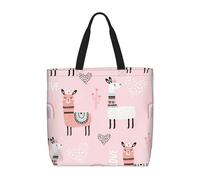 DIEzig Llama, borsa a secchiello economica, 40 x 40 cm, leggera, grande, per la spesa, Nero , Taglia unica