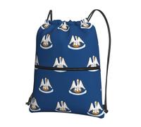 DIEzig Louisiana State Flag Print Zaino con tracolla regolabile, borsa pieghevole con coulisse con cerniera per avventure nel fine settimana