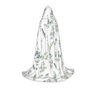 DIEzig Mantello con cappuccio per adolescenti con foglie di eucalipto per spettacolo teatrale gotico fantasy medievale cosplay costume lungo mantello