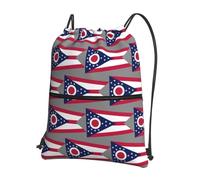 DIEzig Ohio State Flag Print Zaino con tracolla regolabile, borsa pieghevole con coulisse con cerniera per avventure nel fine settimana