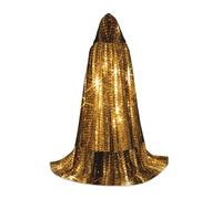 DIEzig Paillettes oro Sparkle Stage Performance Capo Con Cappuccio Per Adolescenti Gothic Fantasy Medievale Cosplay Costume Lungo Mantello