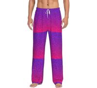 DIEzig Pantaloni da salotto degli uomini della scintilla del Sequin di gradiente, indumenti da notte della flanella con la vita elastica, comodi pantaloni del pigiama per la casa, Nero , S