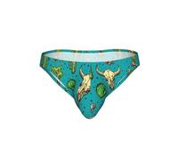 DIEzig Slip bikini da uomo con stampa di cactus e teschio di toro morbido elasticizzato stampato vita bassa biancheria intima per tutti i giorni morbida vestibilità confortevole regalo, Nero , 3XL