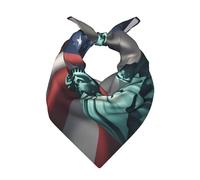 DIEzig Statua della Libertà Stampa Bandiera Classica Bandana Stampato Collo Capelli Sciarpa 55 cm Poliestere Quadrato Wrap Moderno Vintage Regalo quotidiano