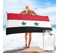 DIEzig Telo mare con stampa bandiera della Repubblica Araba Siriana, ad asciugatura rapida, sottile, per vacanze, crociera, palestra, nuotatori