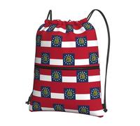 DIEzig Zaino con tracolla regolabile con stampa bandiera della Georgia, borsa pieghevole con coulisse con cerniera per avventure nel fine settimana