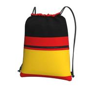 DIEzig Zaino con tracolla regolabile con stampa bandiera della Germania, borsa pieghevole con coulisse con cerniera per avventure nel fine settimana