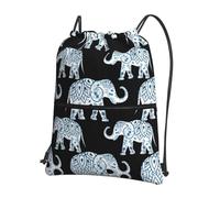 DIEzig Zaino con tracolla regolabile, stampa elefante, borsa pieghevole con chiusura lampo per avventure nel fine settimana