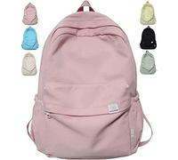 Difa Backpack, Kawaii Solid Color Backpack Cute Aesthetic Backpack, Large Capacity Casual Zaino Teens Girl Black Beige Backpack for School, Back to School Supplies, rosa., Zaino