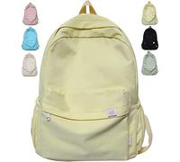 Difa Backpack, Kawaii Solid Color Backpack Cute Aesthetic Backpack, Large Capacity Casual Zaino Teens Girl Black Beige Backpack for School, Back to School Supplies, giallo, Zaino